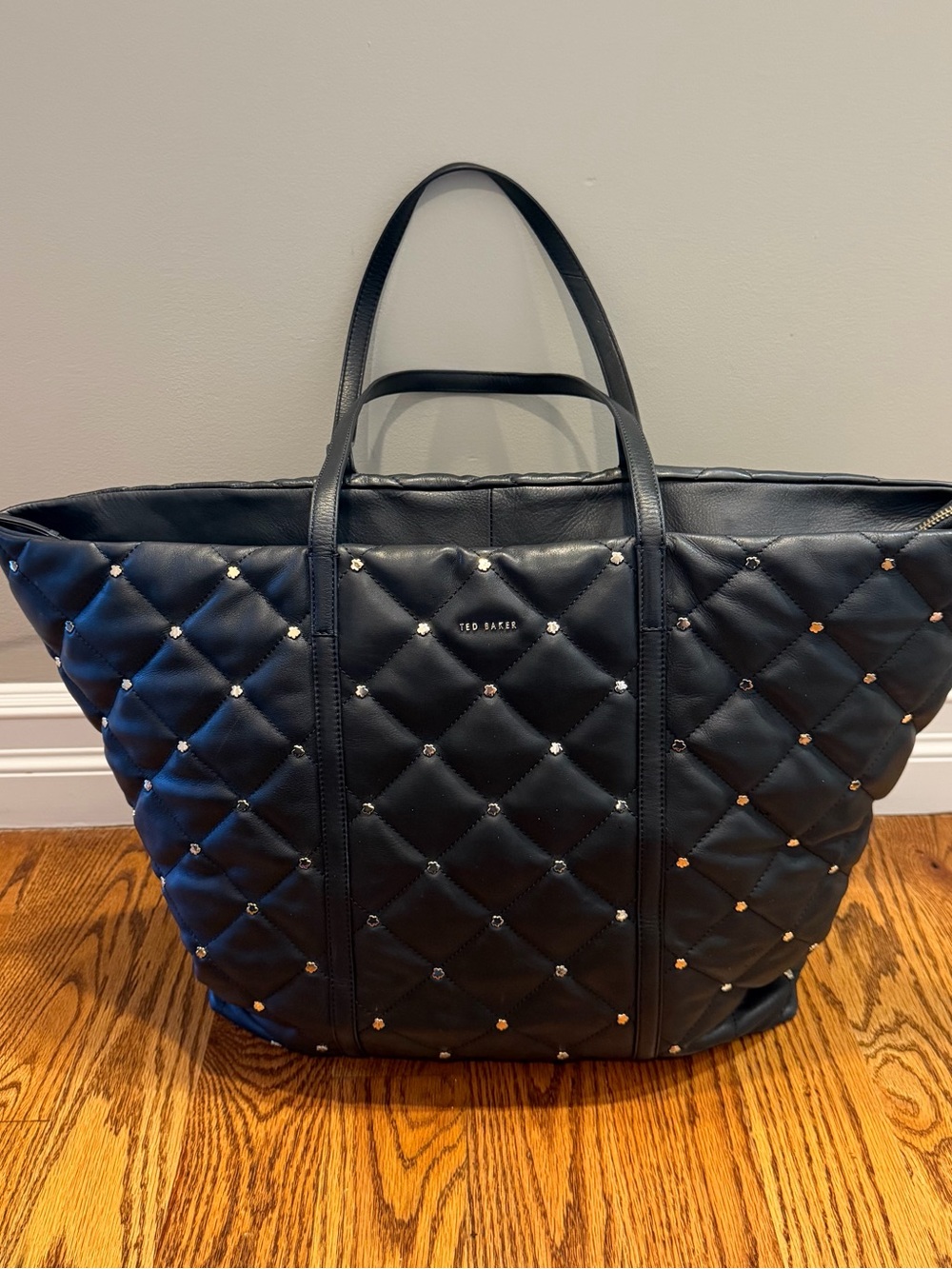Ted Baker Pascale Black Quilted Tote with Stud Detail